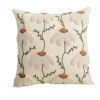 Housse de Coussin Punch Needle - Design Camomille Blanche Brodé