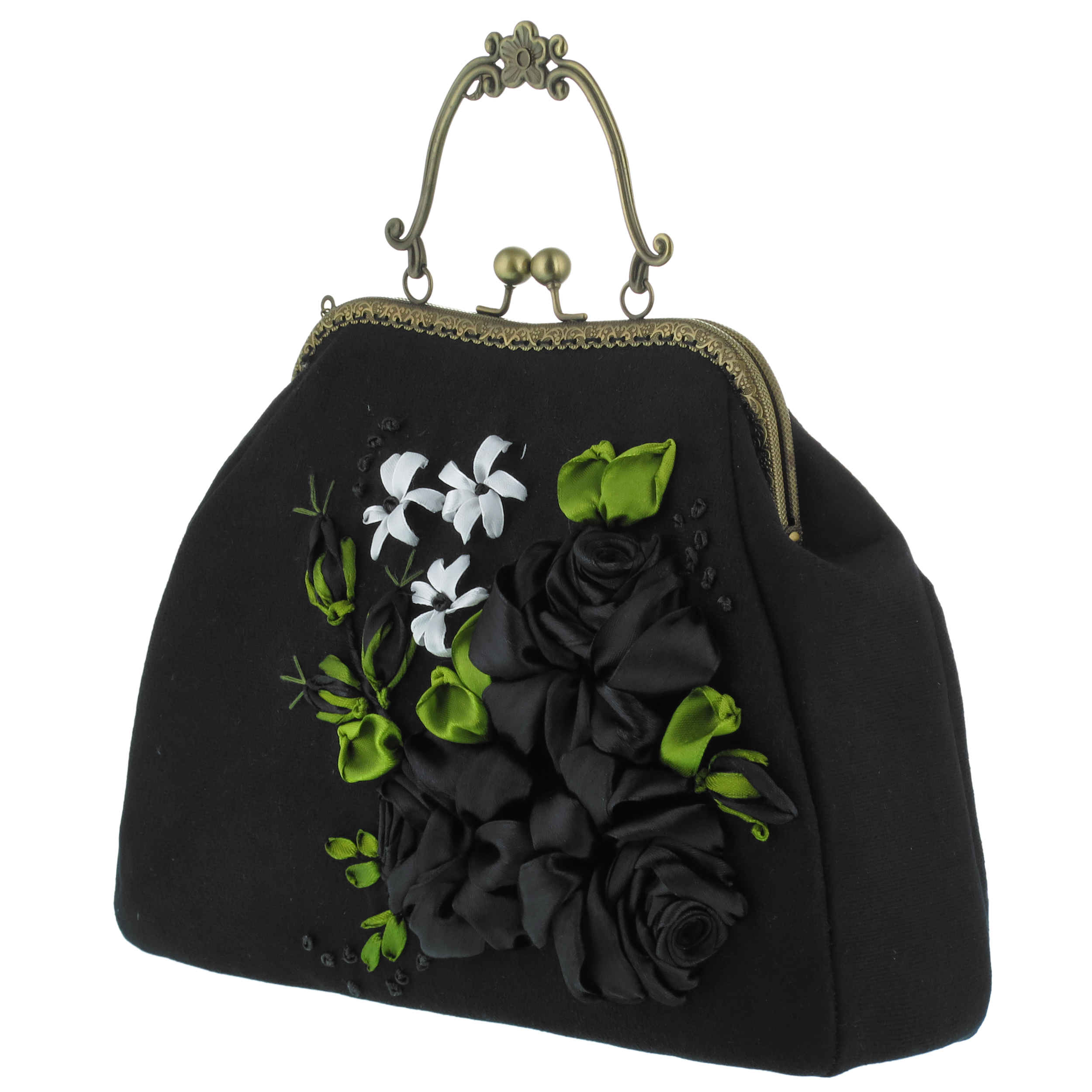 Pochette à broderie en ruban – Velours avec design Malih