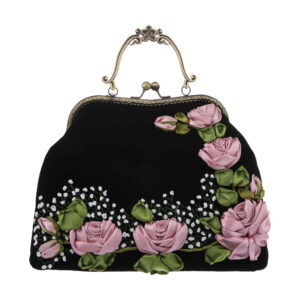 Pochette en broderie de ruban – Velours avec design Nasrin