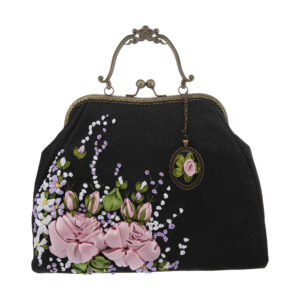 Pochette à broderie en ruban – Velours avec design Reyhan