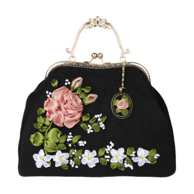 Pochette en broderie de ruban – Velours avec design Tiara