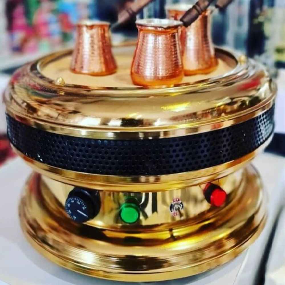 Machine à Café Turc sur Sable en Acier - Équipement Authentique pour Cafés