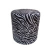 Pouf rond en velours avec design animal modèle zèbre