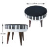 Pouf rond en velours avec pieds en bois modèle Piano