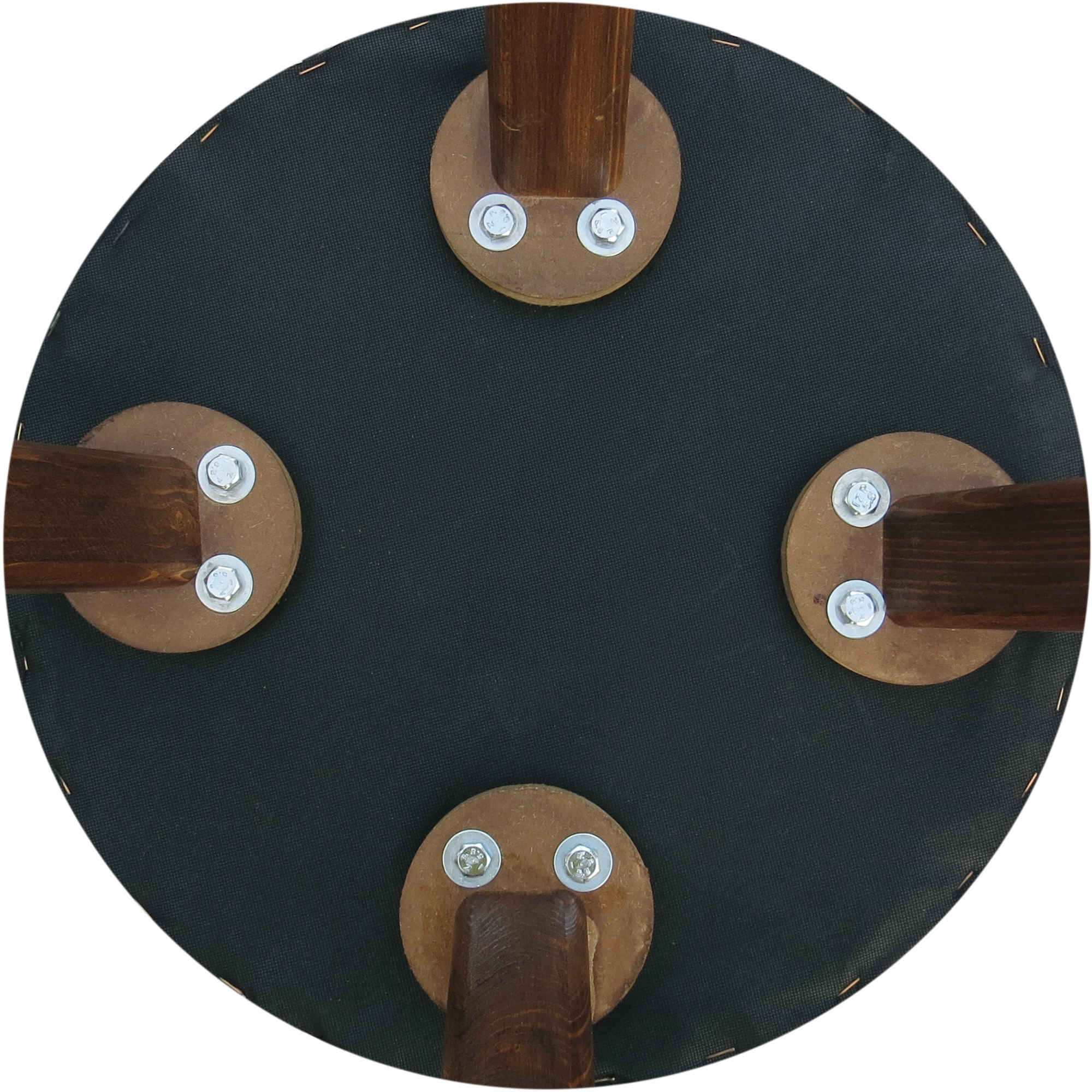 Pouf rond en velours avec pieds en bois modèle Burberry