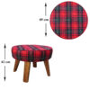 Pouf rond en velours avec pieds en bois modèle Burberry