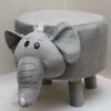 Pouf rond en velours avec pieds en bois modèle Childlike