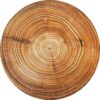 Pouf rond en velours avec pieds en bois modèle Trunk2