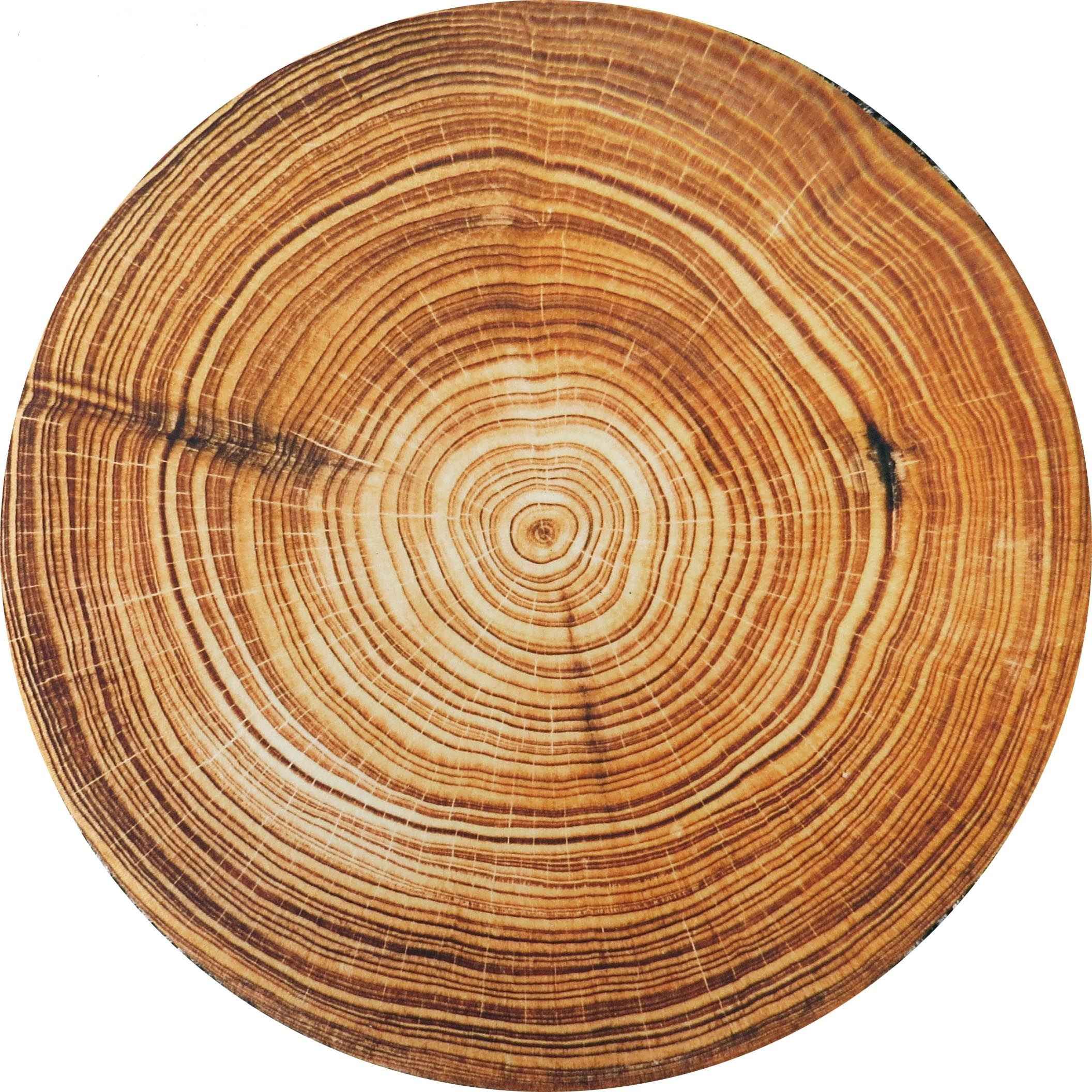 Pouf rond en velours avec pieds en bois modèle Trunk2