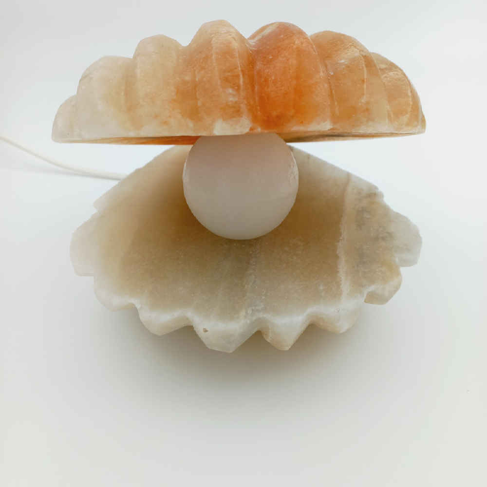 Lampe de sel – design coquillage & perle fait main