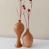 Vases miniatures en bois faits main, style rustique, adaptés à la décoration.