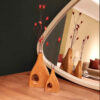 Vases à bourgeons décoratifs en bois faits main, en bois massif naturel – Lot de 2.