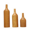 Vases à bourgeons décoratifs en bois faits main, en bois massif naturel – Lot de 3.