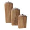 Vases décoratifs à tige unique en bois faits main – Cadeau esthétique, Lot de 3.
