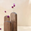 Vases décoratifs à tige unique en bois faits main – Cadeau esthétique, Lot de 3.