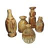 Vases à bourgeons décoratifs en bois faits main, en bois massif naturel – Lot de 5.