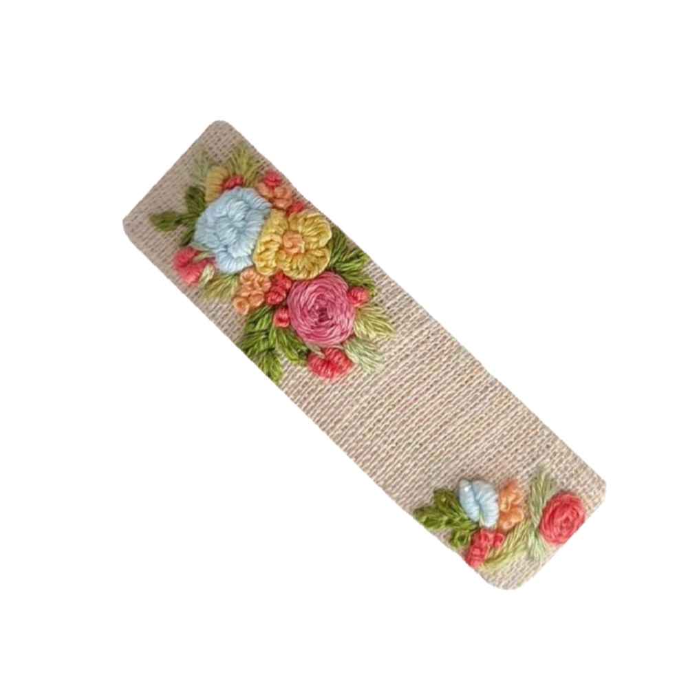 Set de Pinces à Cheveux à Clip Forme Rectangulaire avec Design de Fleur (x2)