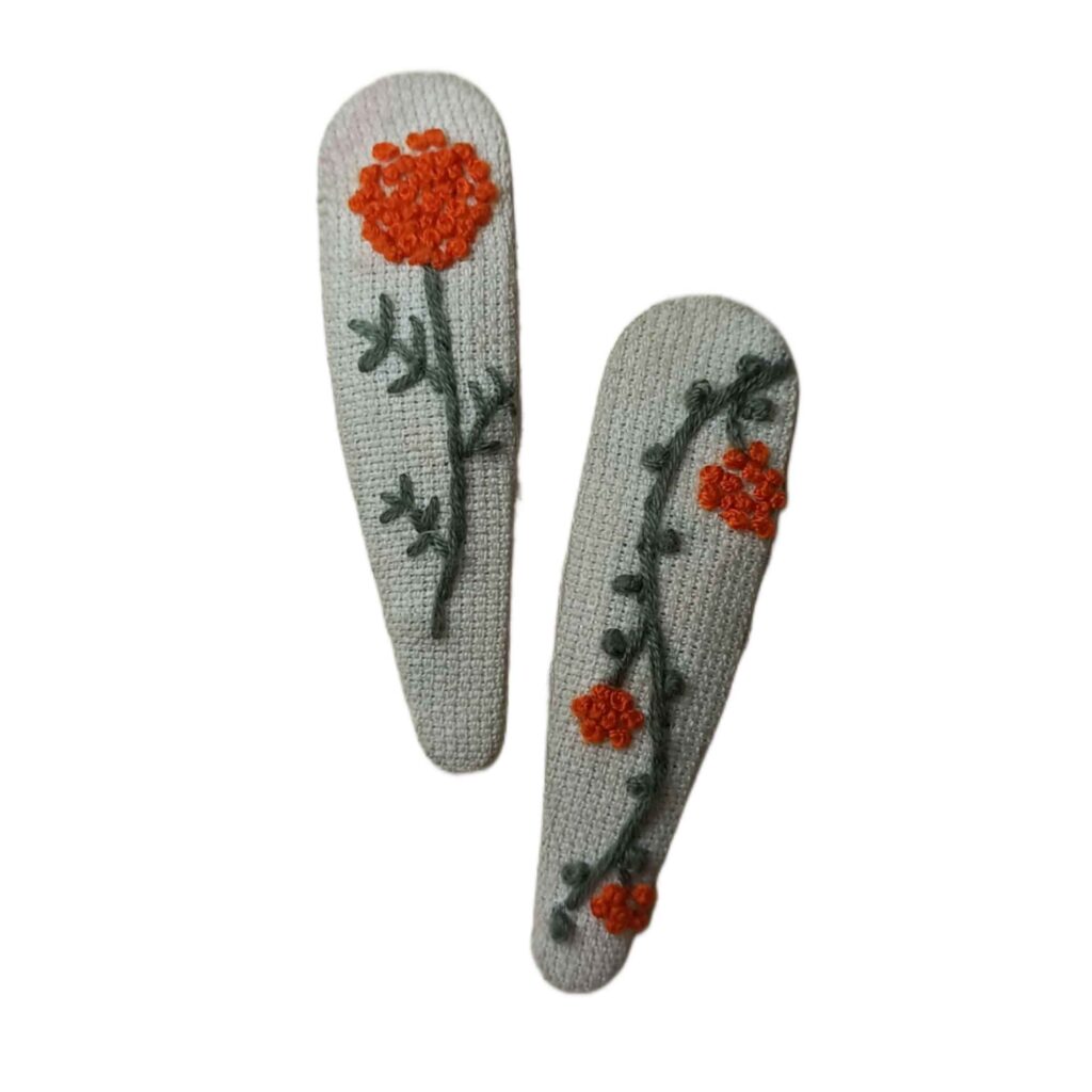 Set de Pinces à Cheveux à Clip Forme Goutte avec Design de Fleur