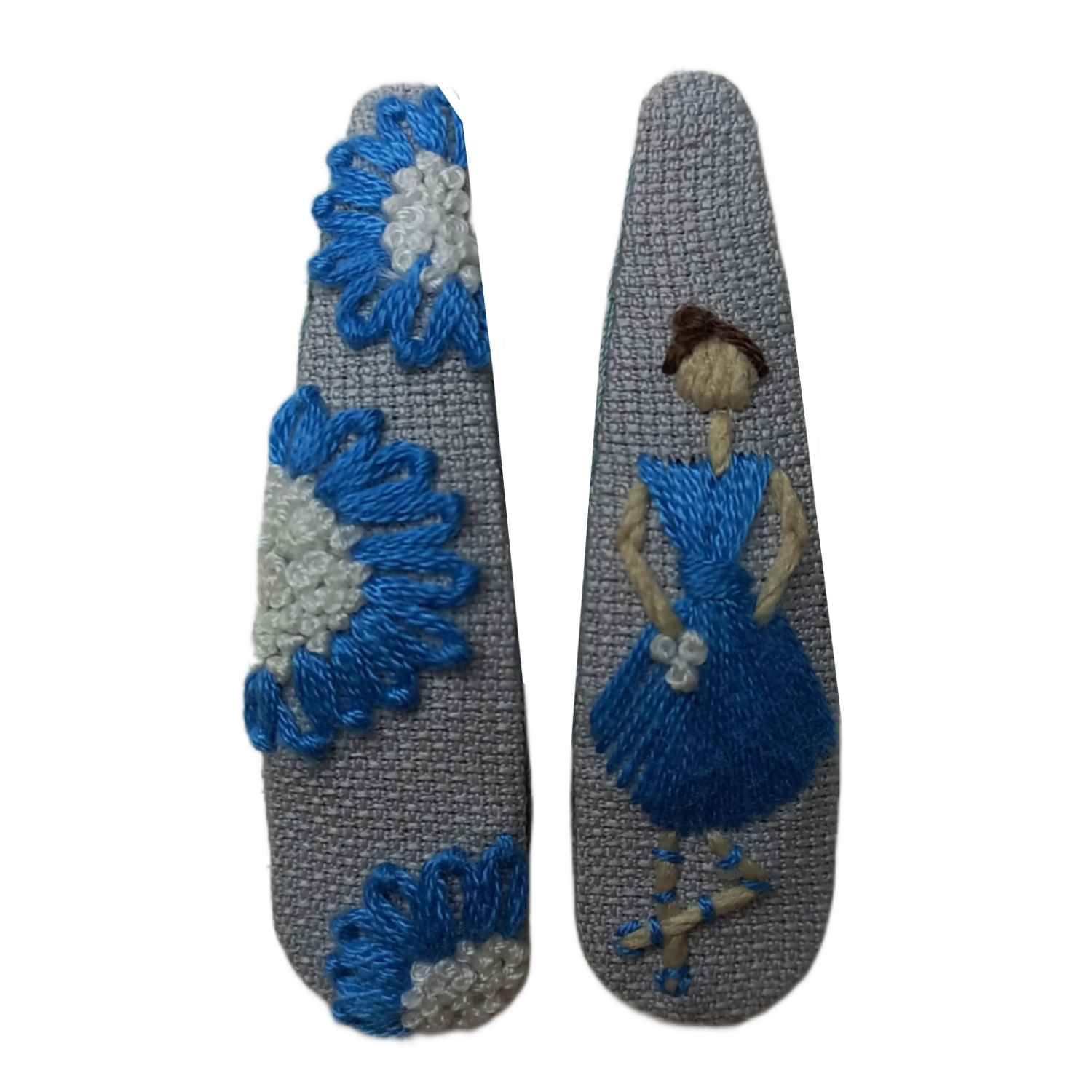 Set de Pinces à Cheveux à Clip avec Design Brodé à la Main de Ballerine Fille