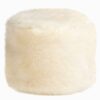 Pouf rond en fausse fourrure douce modèle Khaz