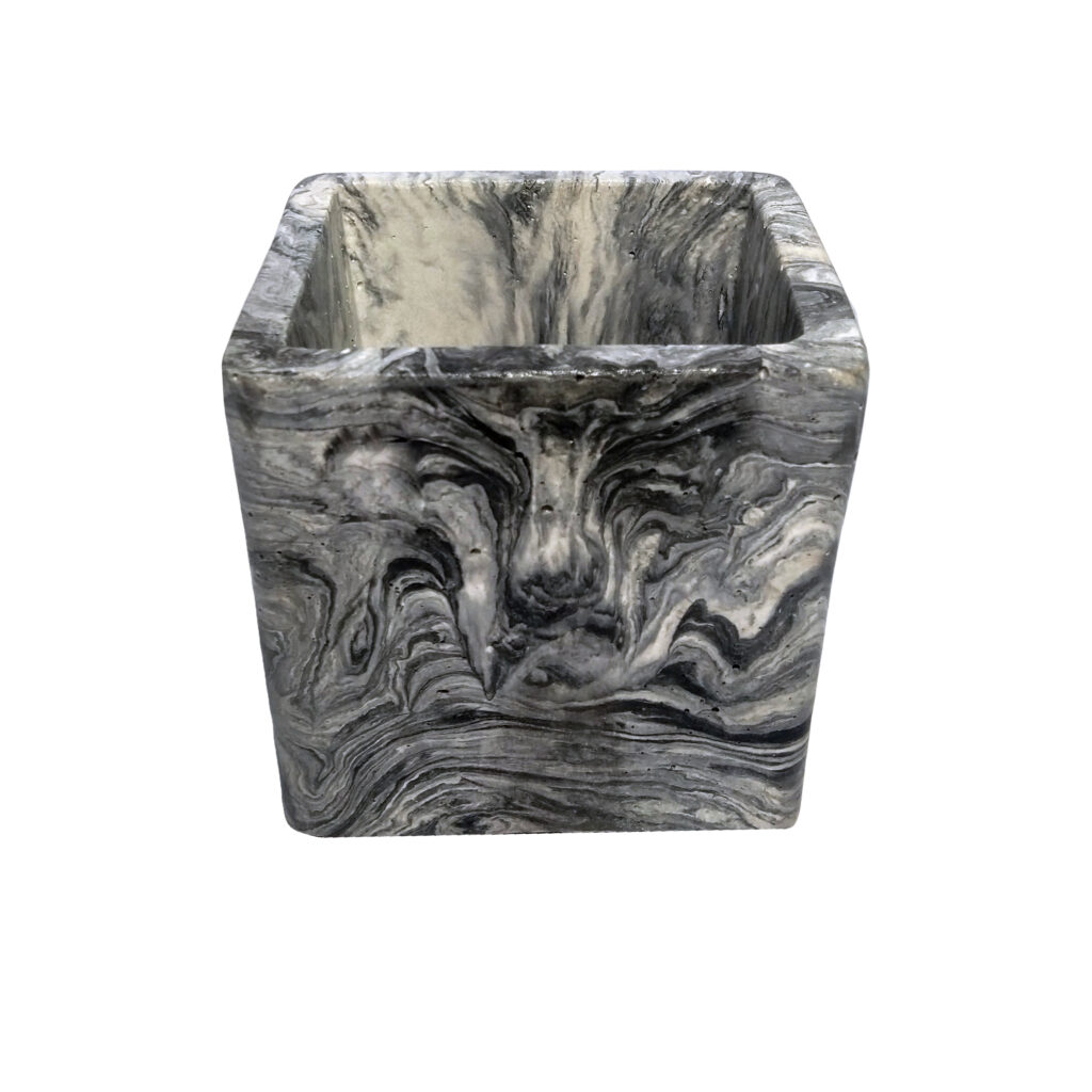 Porte-stylo en pierre pour bureau avec design marbré modèle Flora