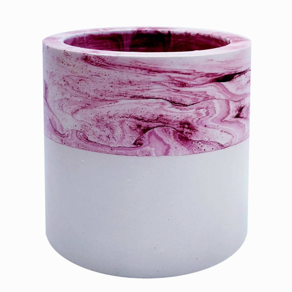 Porte-stylo en pierre pour bureau avec design marbré modèle Rangi