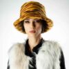 Chapeau seau en fausse fourrure duveteuse pour femmes - Modèle Tiger