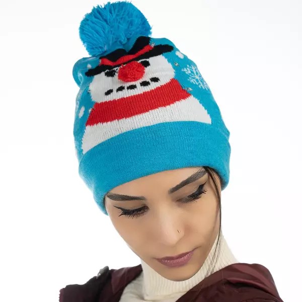 Bonnet d’hiver en tricot pour femmes – Modèle Neige