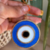 Porte-clés Œil Bleu en bois et résine - Modèle Sorena