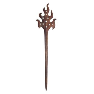 Bâtonnet de cheveux Kanzashi en bois fait main Design Matter Feu Grande Taille