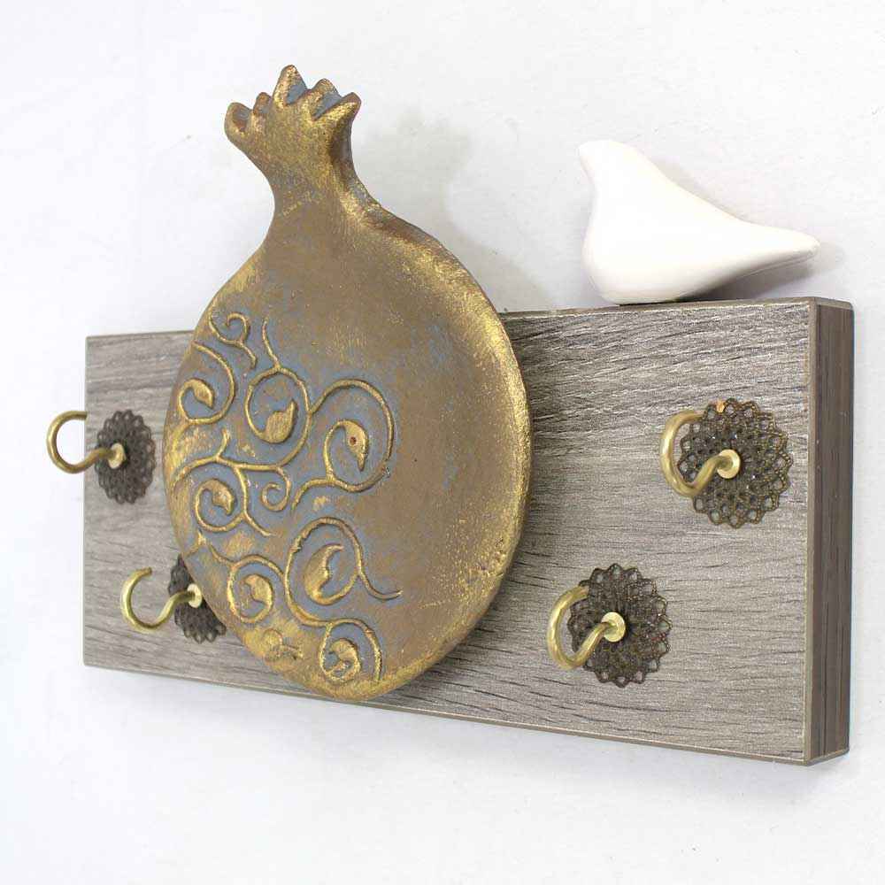 Porte-clés mural décoratif et fait main avec design Grenade