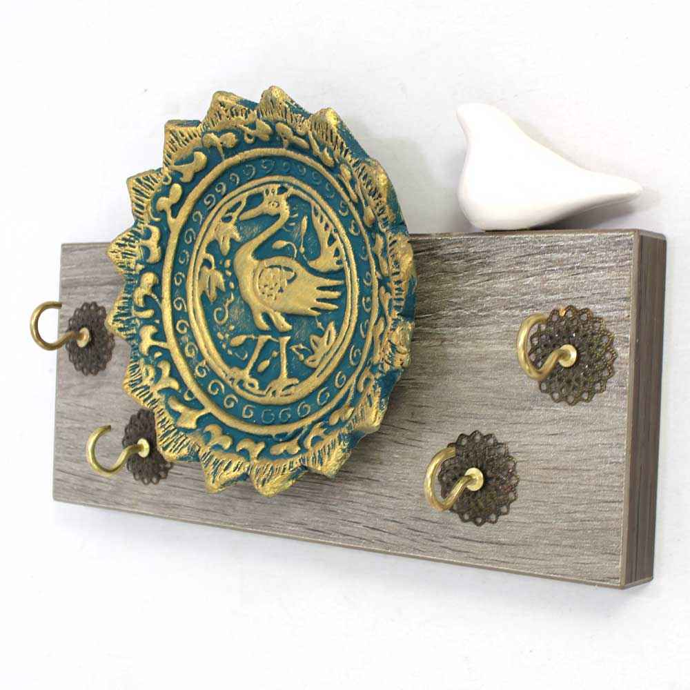 Porte-clés mural décoratif et fait main avec design traditionnel