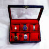 Wooden Watch Box with Leather Cover - 6 Slots