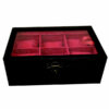Wooden Watch Box with Leather Cover - 6 Slots