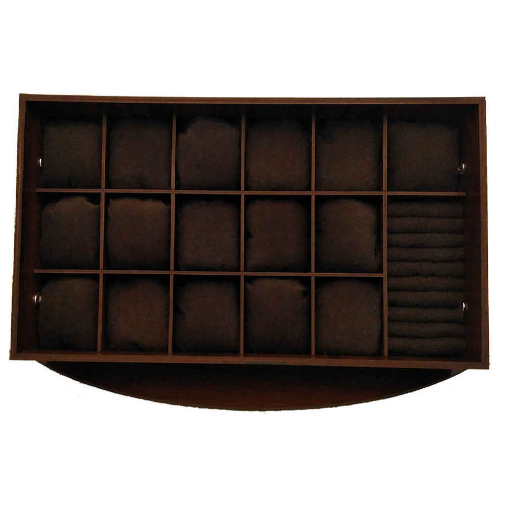 Boîte d’exposition pour montres en bois – 16 emplacements avec coussins