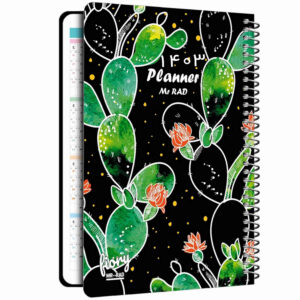 Carnet de planification quotidienne du calendrier persan 1403 modèle motif Cactus