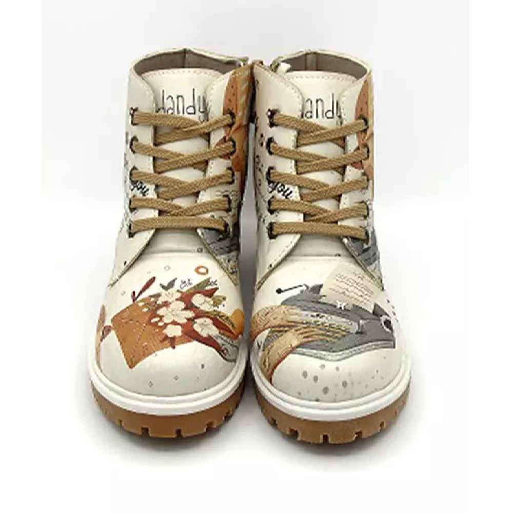 Bottine à imprimé graffiti pour femmes – Cuir synthétique & Talon Roper