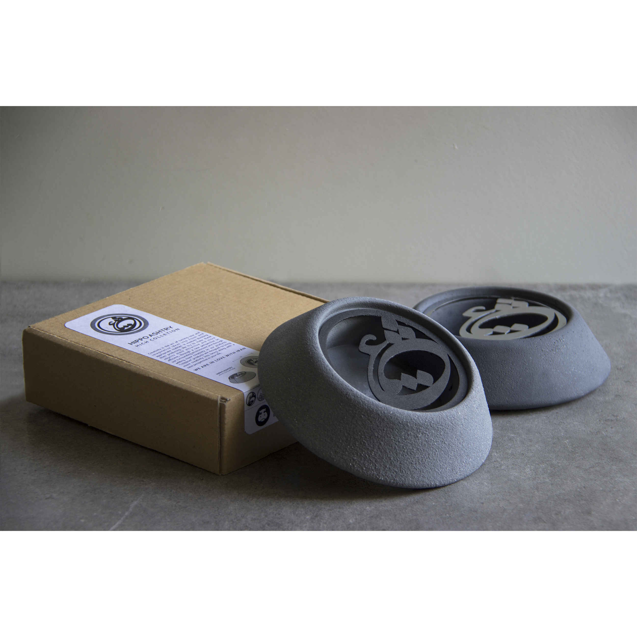 Cendrier en ciment persan – Design moderne rond Amour