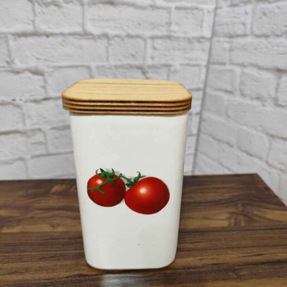 Bocal en céramique pour stocker de la pâte de tomate, Couleur blanche