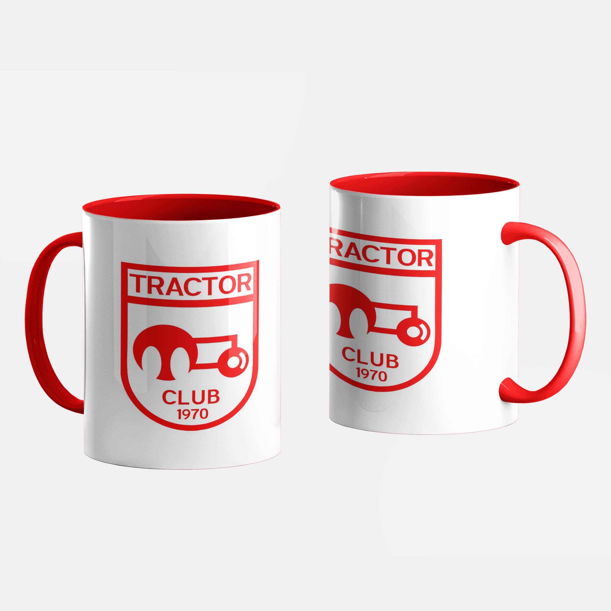 → Mug de Supporter – Logo du Club de Football Tractor Rouge & Blanc