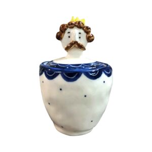 Bol à sucre en céramique avec couvercle, style artistique Doll King