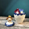 Bol à sucre en céramique avec couvercle, style artistique Doll King