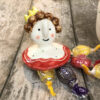 Bol à sucre en céramique avec couvercle, style artistique Doll Queen
