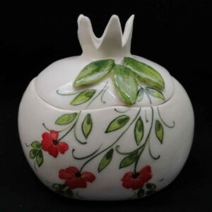 Bol à sucre en céramique avec couvercle, style artistique Floral
