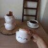 Bol à sucre en céramique avec couvercle, style artistique motif cils