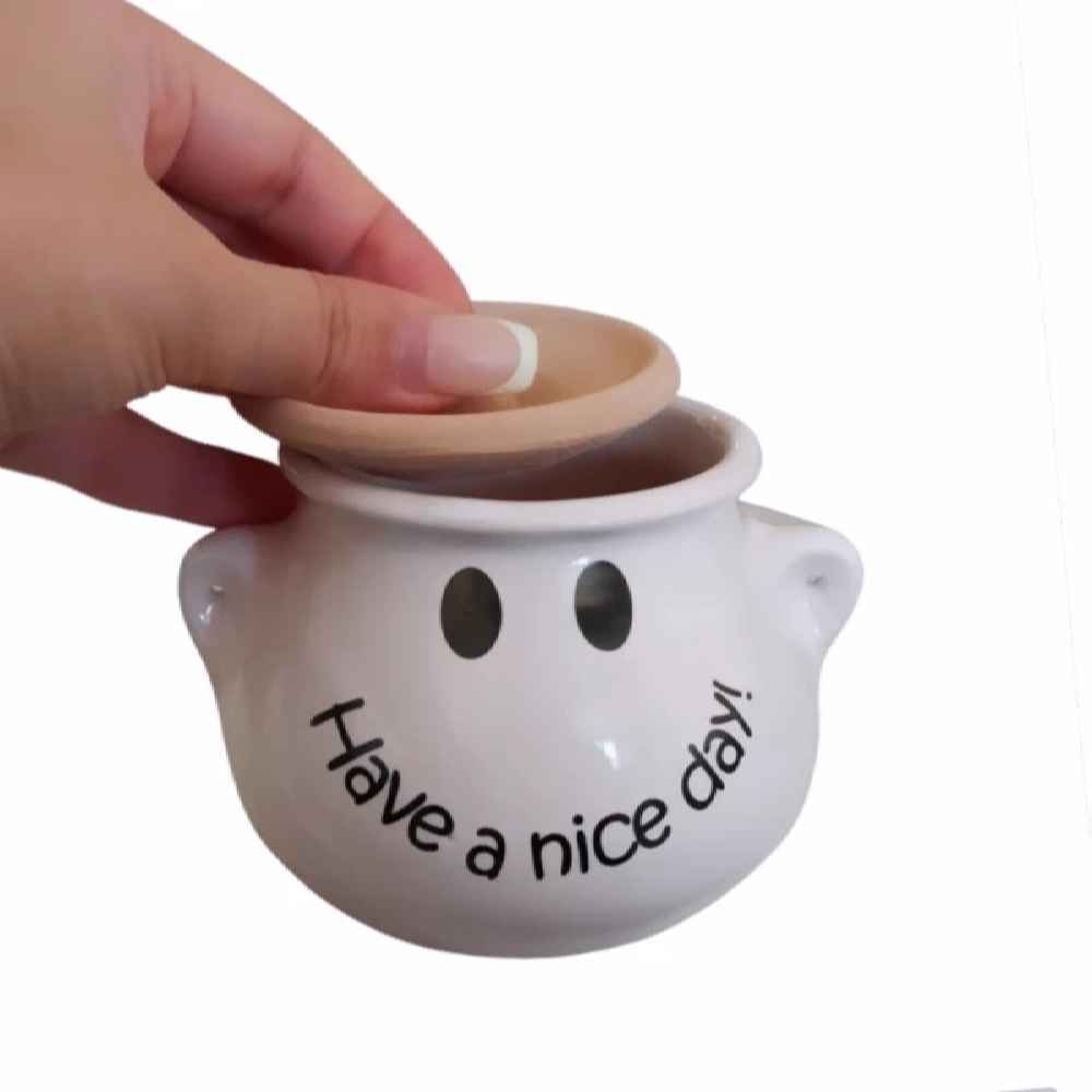 Bol à sucre en céramique avec couvercle, style artistique Nice Day