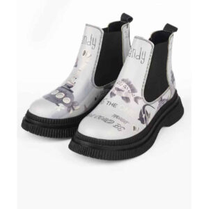 Bottes Chelsea à imprimé graffiti – Cuir synthétique avec motif de poisson