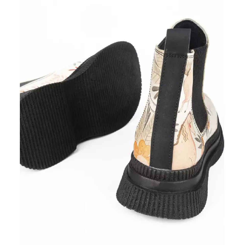 Bottes Chelsea à imprimé graffiti – Cuir synthétique avec motif de cheval