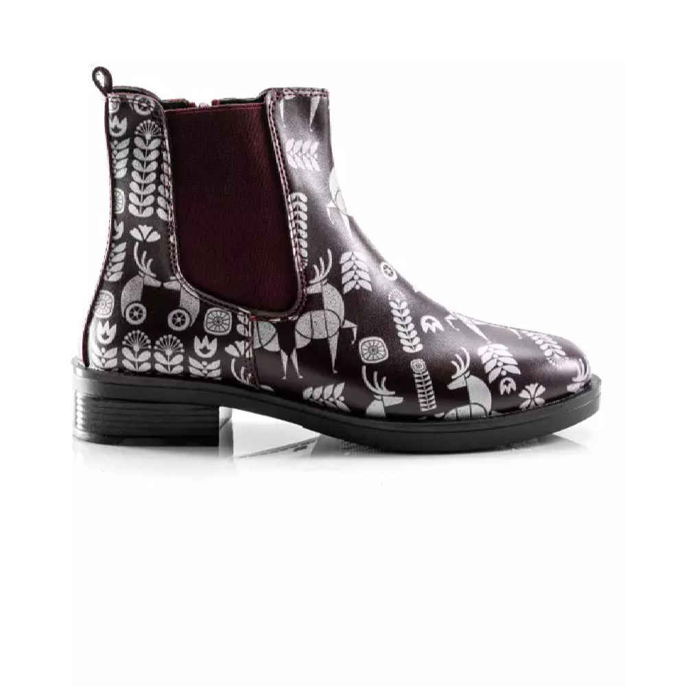 Bottines Chelsea Imprimé Graffiti – Cuir Synthétique avec Motif Cerf