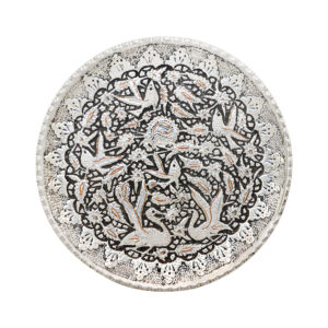 Assiette Décorative Persane en Cuivre Gravée Design Animalier Complexe